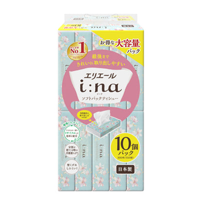 エリエール i:na（イーナ）ソフトパックティシュー 150組 10パック 大王製紙