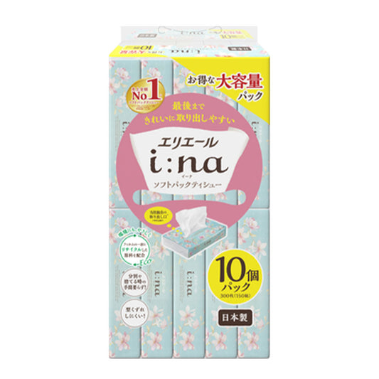 エリエール i:na（イーナ）ソフトパックティシュー 150組 10パック 大王製紙